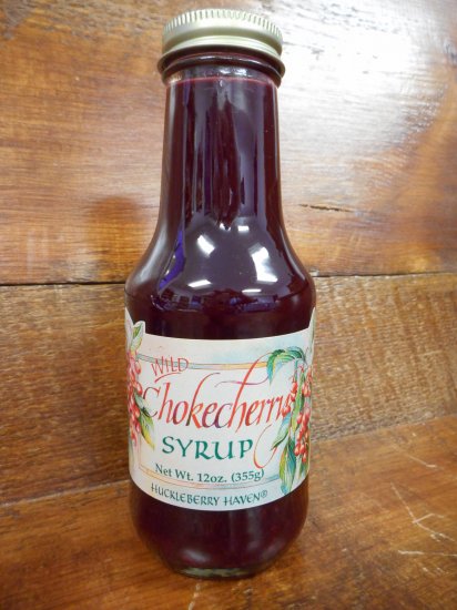 Wild Chokecherry Syrup - Round Bottle