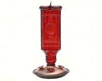 Red Square Antique Hummingbird Feeder