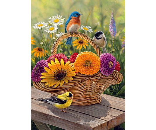 Cobble Hill Bluebird & Bouquet 35 Piece Tray Puzzle