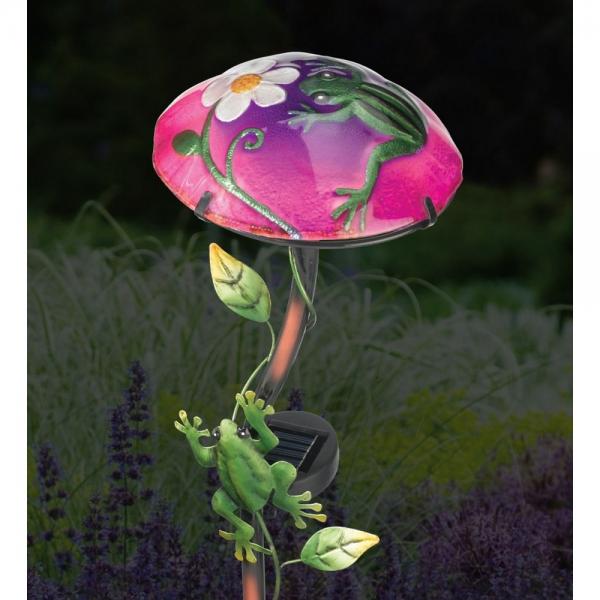 Solar Mushroom Stake Frog
