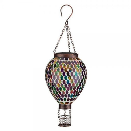 Mosaic Hot Air Balloon Solar Lantern Multi