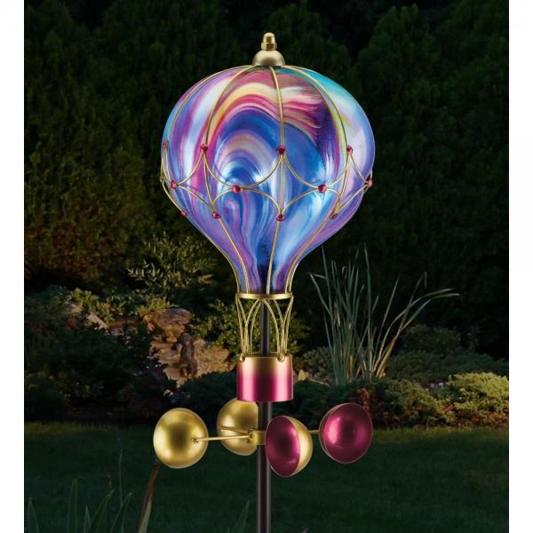 Balloon Spinner Solar Stake Purple Swirl