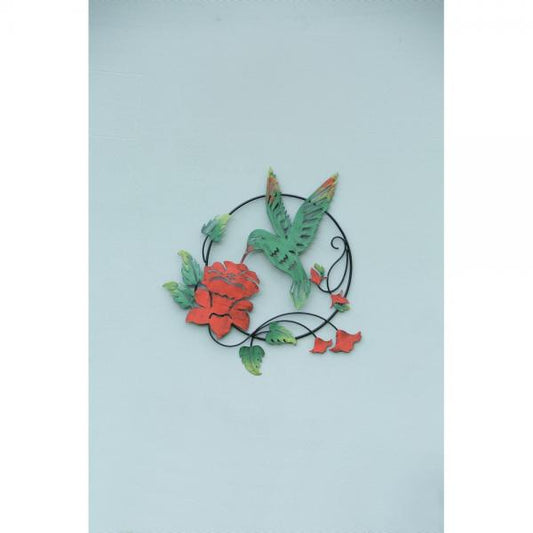 Hummingbird and Lily Multicolor Hanging 16&quot; Wall Decor