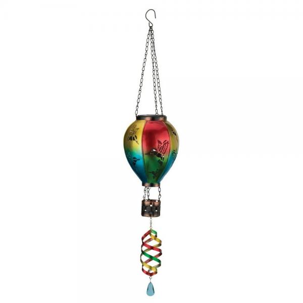 Hot Air Balloon Spinner Solar Lantern Hummingbird