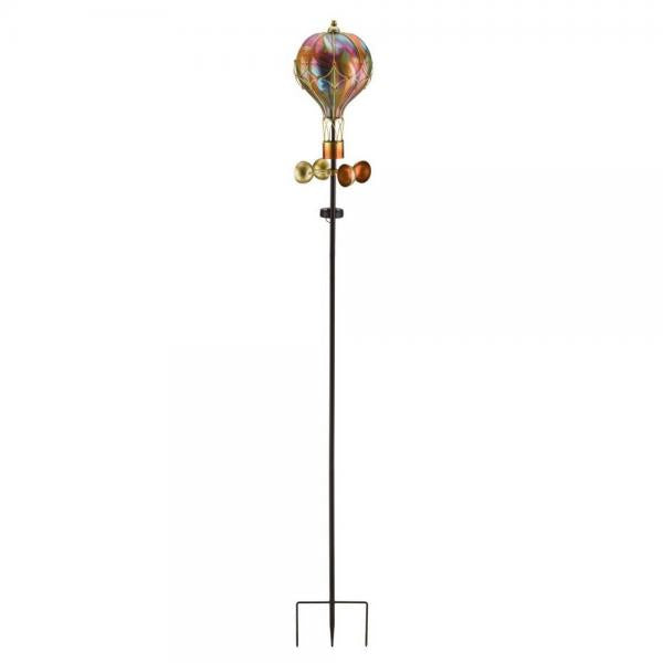 Balloon Spinner Solar Stake Orange Swirl