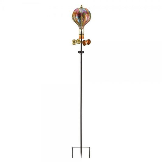 Balloon Spinner Solar Stake Orange Swirl