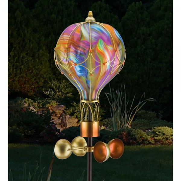 Balloon Spinner Solar Stake Orange Swirl