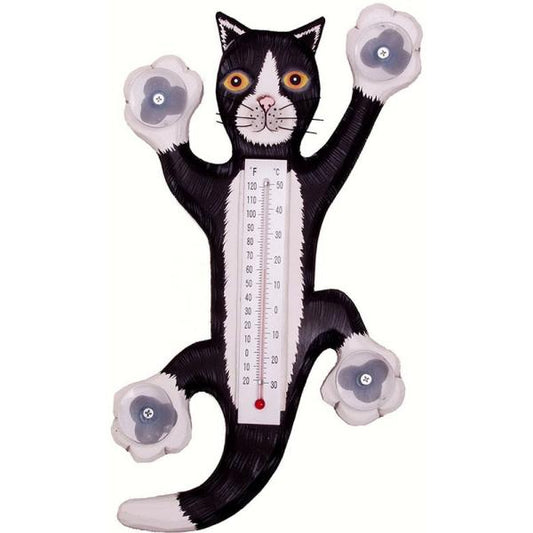 Black/White Climbing Cat Thermometer