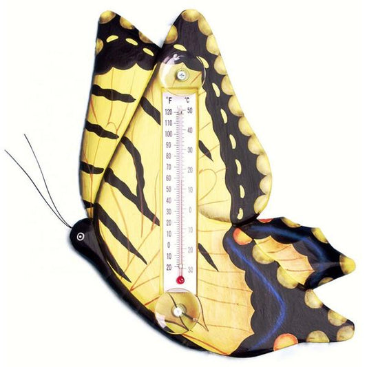 Yellow Swallowtailed Butterfly Small Window Thermometer