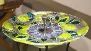 Lemons Solar Stained Glass Garden Fountain